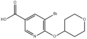 5-bromo-6-(tetrahydro-2h-pyran-4-yloxy)nicotinic acid Structure