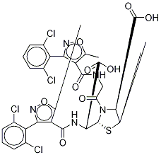[3-(2,6-Dichlorophenyl)-5-methyl-4-isoxazolyl]carbonyl N3-[N-[[3-(2,6-Dichlorophenyl)-5-methyl-4-isoxazolyl]carbonyl]glycinyl]penicilloic Acid Structure
