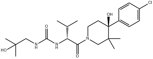 Urea, N-[(1R)-1-[[(4S)-4-(4-chlorophenyl)-4-hydroxy-3,3-diMethyl-1-piperidinyl]carbonyl]-2-Methylpropyl]-N'-(2-hydroxy-2-Methylpropyl)- Structure