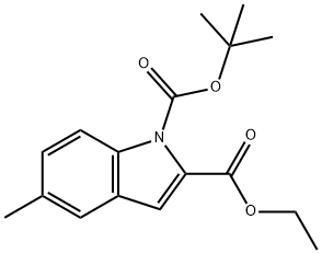 1-tert-butyl 2-ethyl 5-methyl-1H-indole-1,2-dicarboxylate Structure