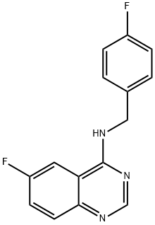 6-fluoro-N-(4-fluorobenzyl)quinazolin-4-aMine Structure