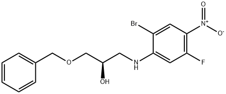 2-Propanol, 1-[(2-broMo-5-fluoro-4-nitrophenyl)aMino]-3-(phenylMethoxy)-, (2R)- Structure