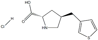 (2S,4R)-4-(thiophen-3-ylMethyl)pyrrolidine-2-carboxylic acid hydrochloride Structure
