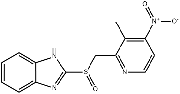 2-(((3-Methyl-4-nitropyridin-2-yl)Methyl)sulfinyl)-1H- benzo[d]iMidazole Structure