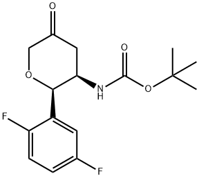 tert-butyl ((2R,3R)-2-(2,5-difluorophenyl)-5-oxotetrahydro-2H-pyran-3-yl)carbamate Structure