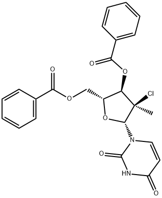 ((2R,3R,4R,5R)-3-(benzoyloxy)-4-chloro-5-(2,4-dioxo-3,4-dihydropyriMidin-1(2H)-yl)-4-Methyltetrahydrofuran-2-yl)Methyl benzoate Structure