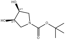 (3R,4S)-tert-butyl 3,4-dihydroxypyrrolidine-1-carboxylate Structure