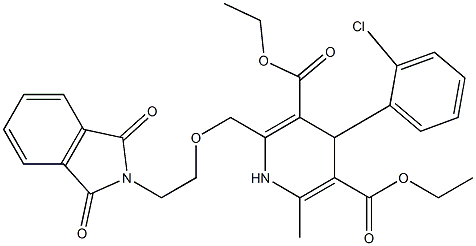 diethyl 4-(2-chlorophenyl)-2-((2-(1,3-dioxoisoindolin-2-yl)ethoxy)Methyl)-6-Methyl-1,4-dihydropyridine-3,5-dicarboxylate Structure