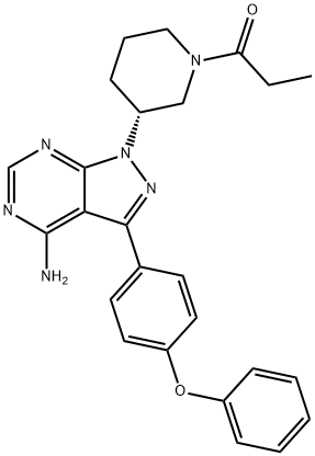 (R)-1-(3-(4-amino-3-(4-phenoxyphenyl)-1H-pyrazolo[3,4-d]pyrimidin-1-yl)piperidin-1-yl)propan-1-one Structure