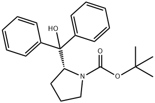 1-Pyrrolidinecarboxylic acid, 2-(hydroxydiphenylmethyl)-,1,1-dimethylethyl ester, (2R)-
 Structure