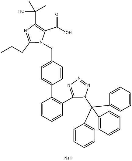 4-(2-hydroxypropan-2-yl)-2-propyl-1-((2'-(2-trityl-2H-tetrazol-5-yl)biphenyl-4-yl)methyl)-1H-imidazole-5-carboxylic acid Structure