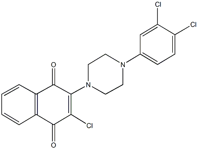 2-chloro-3-[4-(3,4-dichlorophenyl)-1-piperazinyl]naphthoquinone Structure