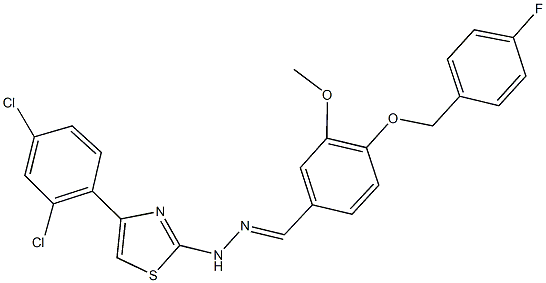 4-[(4-fluorobenzyl)oxy]-3-methoxybenzaldehyde [4-(2,4-dichlorophenyl)-1,3-thiazol-2-yl]hydrazone Structure