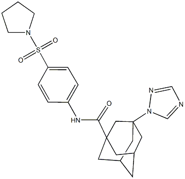 N-[4-(1-pyrrolidinylsulfonyl)phenyl]-3-(1H-1,2,4-triazol-1-yl)-1-adamantanecarboxamide Structure