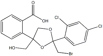[2-(bromomethyl)-2-(2,4-dichlorophenyl)-1,3-dioxolan-4-yl]methyl benzoate Structure
