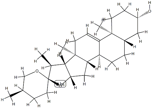 (3,5,25R)-3-Hydroxyspirost-9(11)-ene Structure