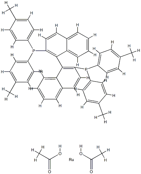 Diacetato[(R)-(+)-2,2'-bis(di-p-tolylphosphino)-1,1'-binaphthyl]ruthenium(II) Structure