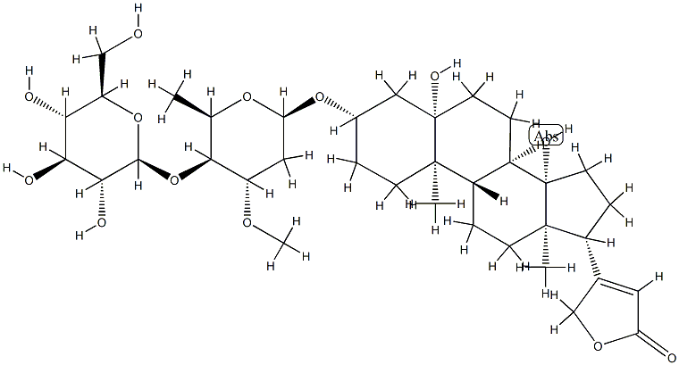 Periplogenin 3-[O-β-glucopyranosyl-(1→4)-β-sarmentopyranoside] Structure