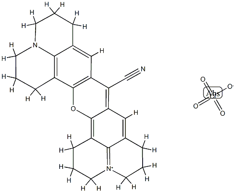 9-Cyano-2,3,6,7,12,13,16,17-octahydro-1H,5H,11H,15H-xantheno[2,3,4-ij:5,6,7-i'j']diquinolizin-18-ium perchlorate Structure
