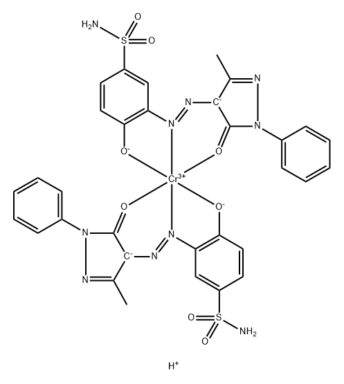 hydrogen bis[3-[(4,5-dihydro-3-methyl-5-oxo-1-phenyl-1H-pyrazol-4-yl)azo]-4-hydroxybenzene-1-sulphonamidato(2-)]chromate(1-) Structure
