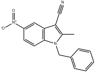 1-benzyl-5-nitro-2-methyl-1H-indole-3-carbonitrile Structure
