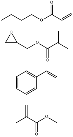 2-Propenoic acid, 2-methyl-, methyl ester, polymer with butyl 2-propenoate, ethenylbenzene and oxiranylmethyl 2-methyl-2-propenoate Structure