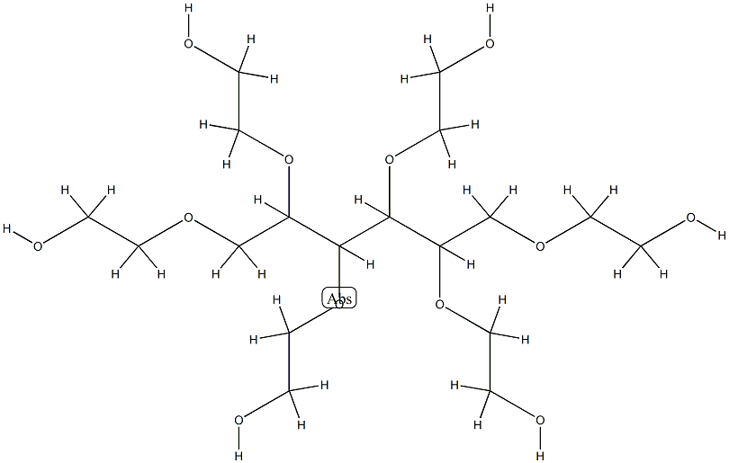 Poly(oxy-1,2-ethanediyl), .alpha.-hydro-.omega.-hydroxy-, ether with D-glucitol (6:1) Structure