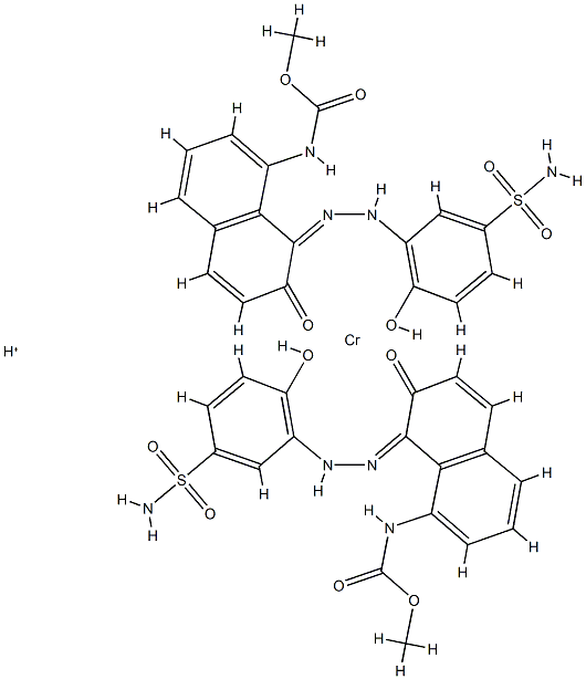 hydrogen bis[methyl [8-[[5-(aminosulphonyl)-2-hydroxyphenyl]azo]-7-hydroxy-1-naphthyl]carbamato(2-)]chromate(1-) Structure