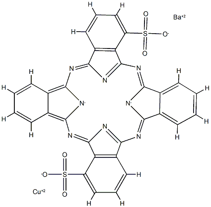 barium [29H,31H-phthalocyaninedisulphonato(4-)-N29,N30,N31,N32]cuprate(2-)  Structure
