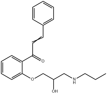 Propafenone Related Compound B ((2E)-1-[2-[(2RS)-2-hydroxy-3-(propylamino)propoxy]phenyl]-3-phenylprop-2-en-1-one) Structure