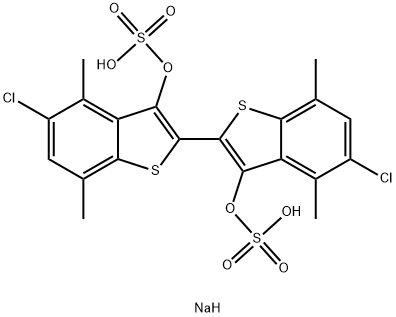 5,5'-Dichloro-4,4',7,7'-tetramethyl-2,2'-bibenzo[b]thiophene-3,3'-diol bis(sulfuric acid sodium) salt Structure