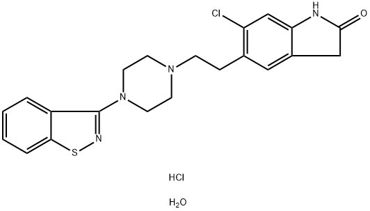 Ziprasidone hydrochloride monohydrate Structure