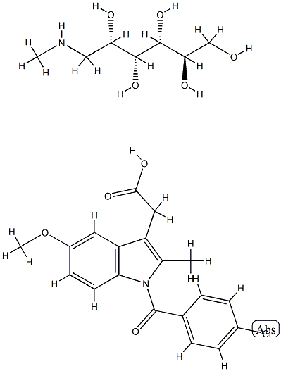 1-deoxy-1-(methylamino)-D-glucitol 1-(4-chlorobenzoyl)-5-methoxy-2-methyl-1H-indole-3-acetate Structure