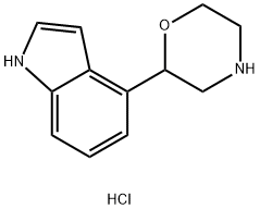 Chlorhydrate de 4-(2-morpholinyl) 1H-indole [French] Structure