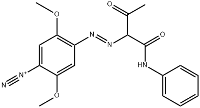 Benzenediazonium, 2,5-dimethoxy-4-[[2-oxo-1-[(phenylamino)carbonyl]propyl]azo]- Structure