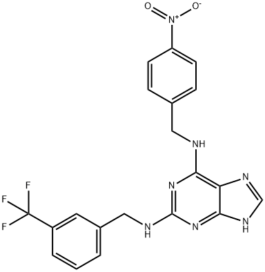 N6-[(4-nitrophenyl)methyl]-N2-[[3-(trifluoromethyl)phenyl]methyl]-1H-Purine-2,6-diamine Structure