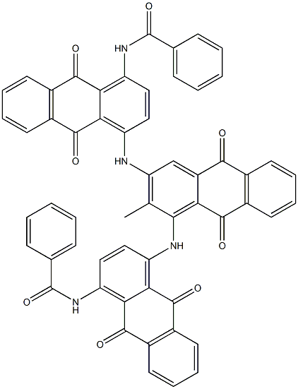 Benzamide, N,N'-[(9,10-dihydro-2-methyl-9,10-dioxo-1,3-anthracenediyl)bis[imino(9,10-dihydro-9,10-dioxo-4,1-anthracenediyl)]]bis- Structure