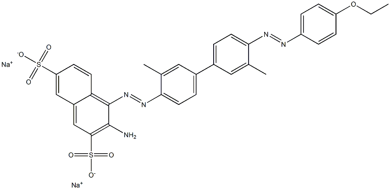 2,7-Naphthalenedisulfonic acid, 3-amino-4-[[4'-[(4-ethoxyphenyl)azo]-3,3'-dimethyl[1,1'-biphenyl]-4-yl]azo]-, disodium salt Structure