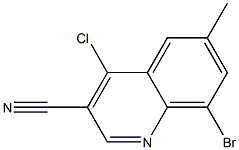 8-bromo-4-chloro-6-methylquinoline-3-carbonitrile Structure