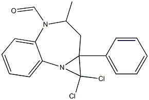1,1-dichloro-3-methyl-1a-phenyl-1,1a,2,3-tetrahydro-4H-azireno[1,2-a][1,5]benzodiazepine-4-carbaldehyde Structure