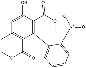 3-Methyl-5-hydroxy-2'-nitro-1,1'-biphenyl-2,6-dicarboxylic acid dimethyl ester Structure