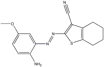 4,5,6,7-Tetrahydro-2-(2-amino-5-methoxyphenylazo)benzo[b]thiophene-3-carbonitrile Structure