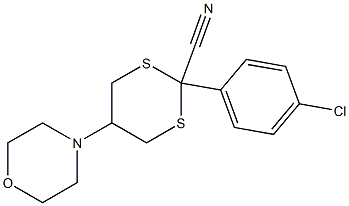 2-(4-Chlorophenyl)-5-morpholino-1,3-dithiane-2-carbonitrile Structure