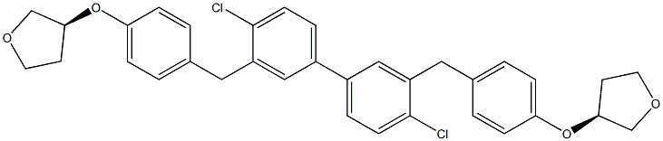 (3S,3'S)-3,3'-((((4,4'-dichloro-[1,1'-biphenyl]-3,3'-diyl)bis (methylene))bis(4,1-phenylene))bis(oxy))bis(tetrahydrofuran) Structure