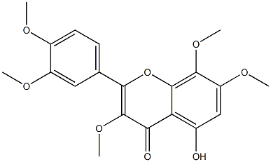 3,7,8-Trimethoxy-5-hydroxy-2-(3,4-dimethoxyphenyl)-4H-1-benzopyran-4-one Structure