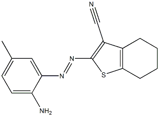 4,5,6,7-Tetrahydro-2-(2-amino-5-methylphenylazo)benzo[b]thiophene-3-carbonitrile Structure