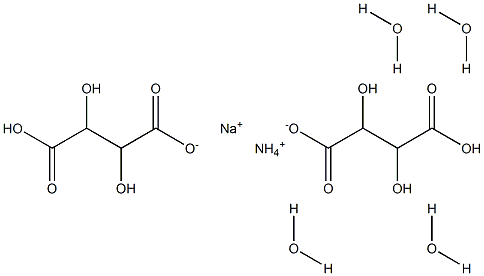 Ammonium sodium hydrogen tartrate tetrahydrate Structure