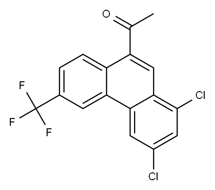 1,3-DICHLORO-6-TRIFLUOROMETHYL-9-ACETYLPHENANTHRENE Structure