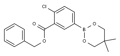Benzyl 2-chloro-5-(5,5-dimethyl-1,3,2-dioxaborinan-2-yl)benzoate Structure