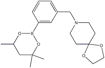 8-[3-(4,4,6-Trimethyl-1,3,2-dioxaborinan-2-yl)benzyl]-1,4-dioxa-8-azaspiro[4.5]decane Structure